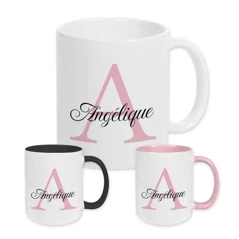Keramik Tasse mit Namen | Motiv 3 | Angélique - Druckerino