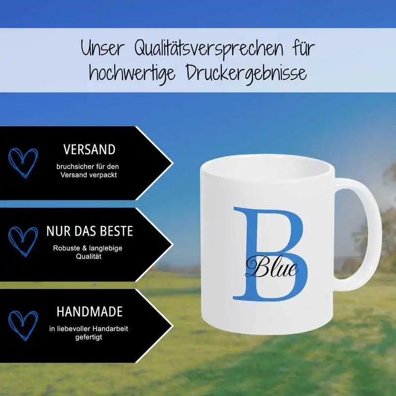 Keramik Tasse mit Namen | Motiv 3 | Blue - Druckerino