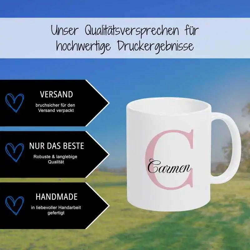 Keramik Tasse mit Namen | Motiv 3 | Carmen - Druckerino