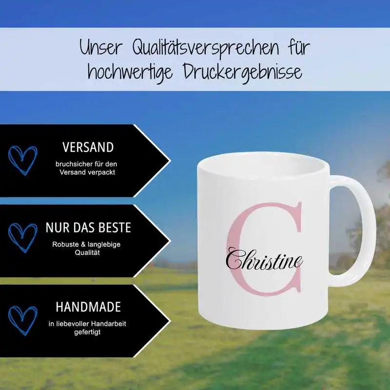 Keramik Tasse mit Namen | Motiv 3 | Christine - Druckerino