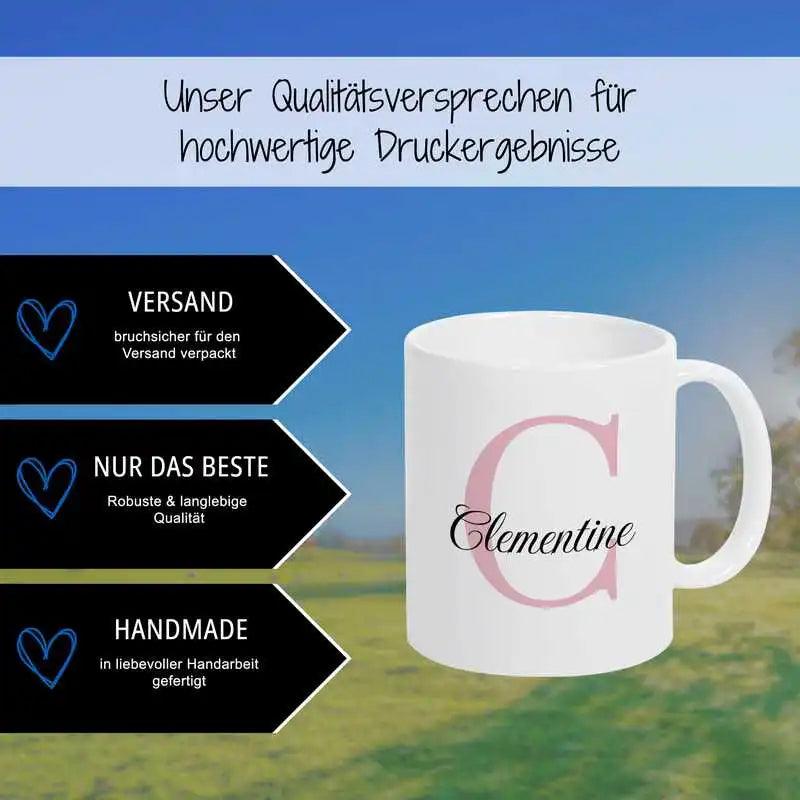 Keramik Tasse mit Namen | Motiv 3 | Clementine - Druckerino