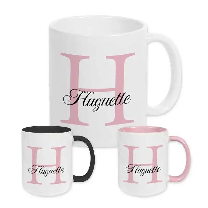 Keramik Tasse mit Namen | Motiv 3 | Huguette - Druckerino