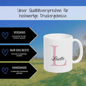 Keramik Tasse mit Namen | Motiv 3 | Lisette - Druckerino