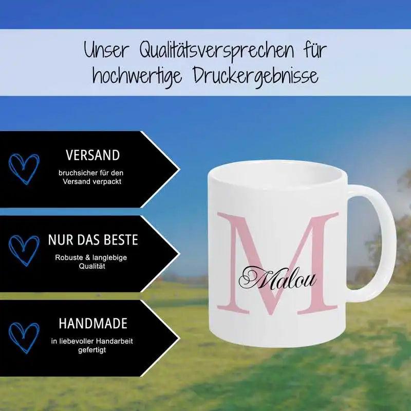 Keramik Tasse mit Namen | Motiv 3 | Malou - Druckerino