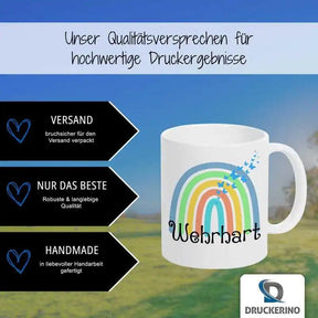 Keramik Tasse mit Namen | Motiv 4 | Wehrhart - Druckerino