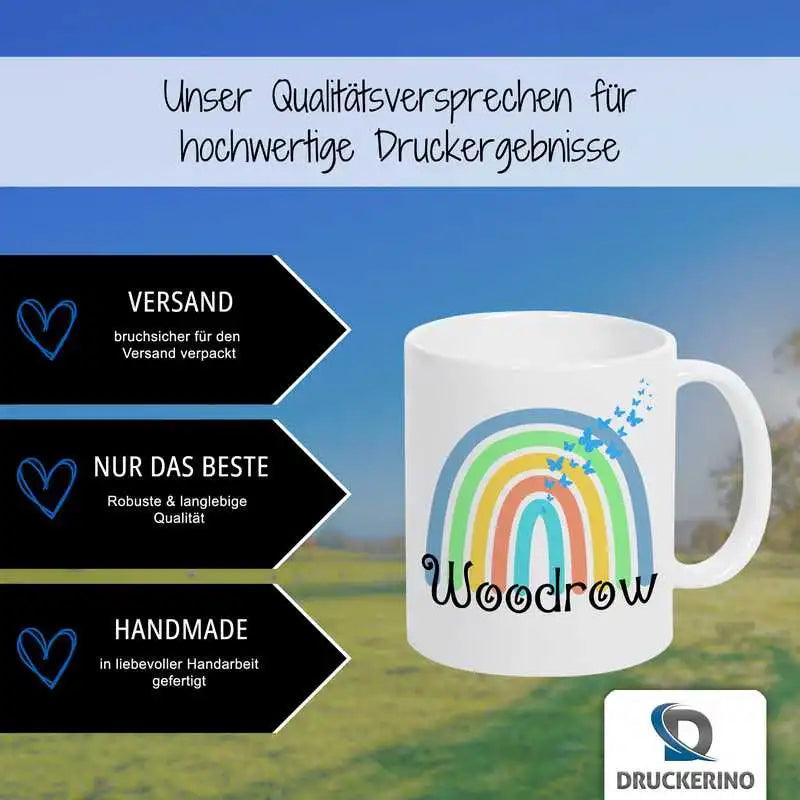 Keramik Tasse mit Namen | Motiv 4 | Woodrow - Druckerino