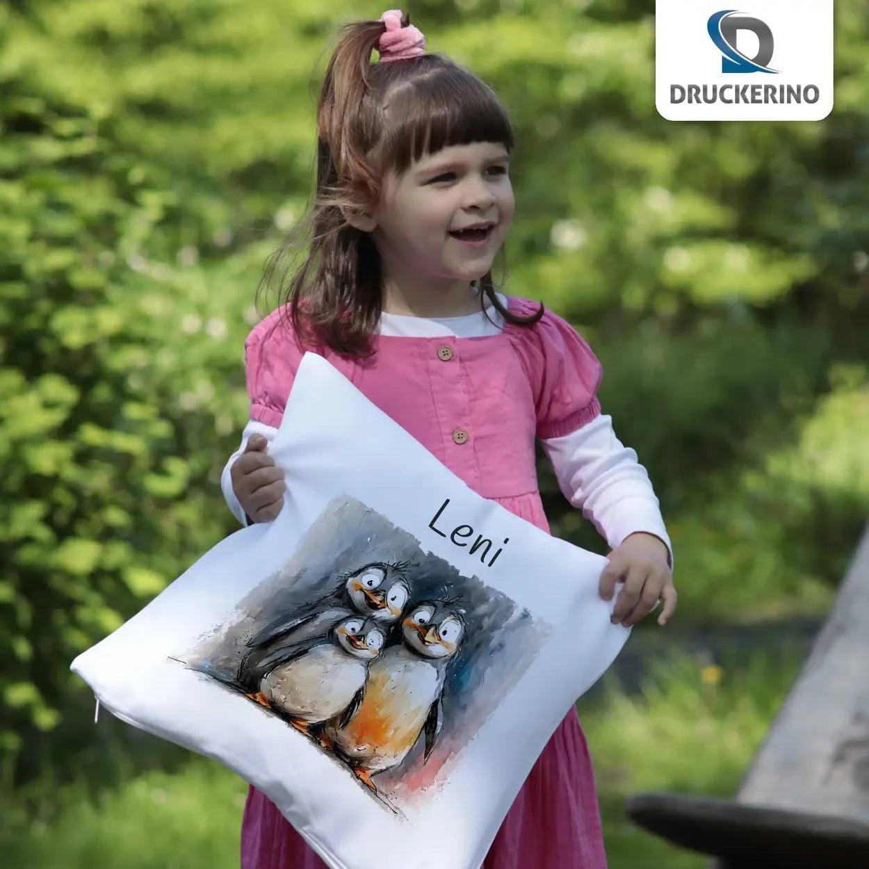 Kinder Kissen | Pinguin-Freunde 40x40 cm - Druckerino