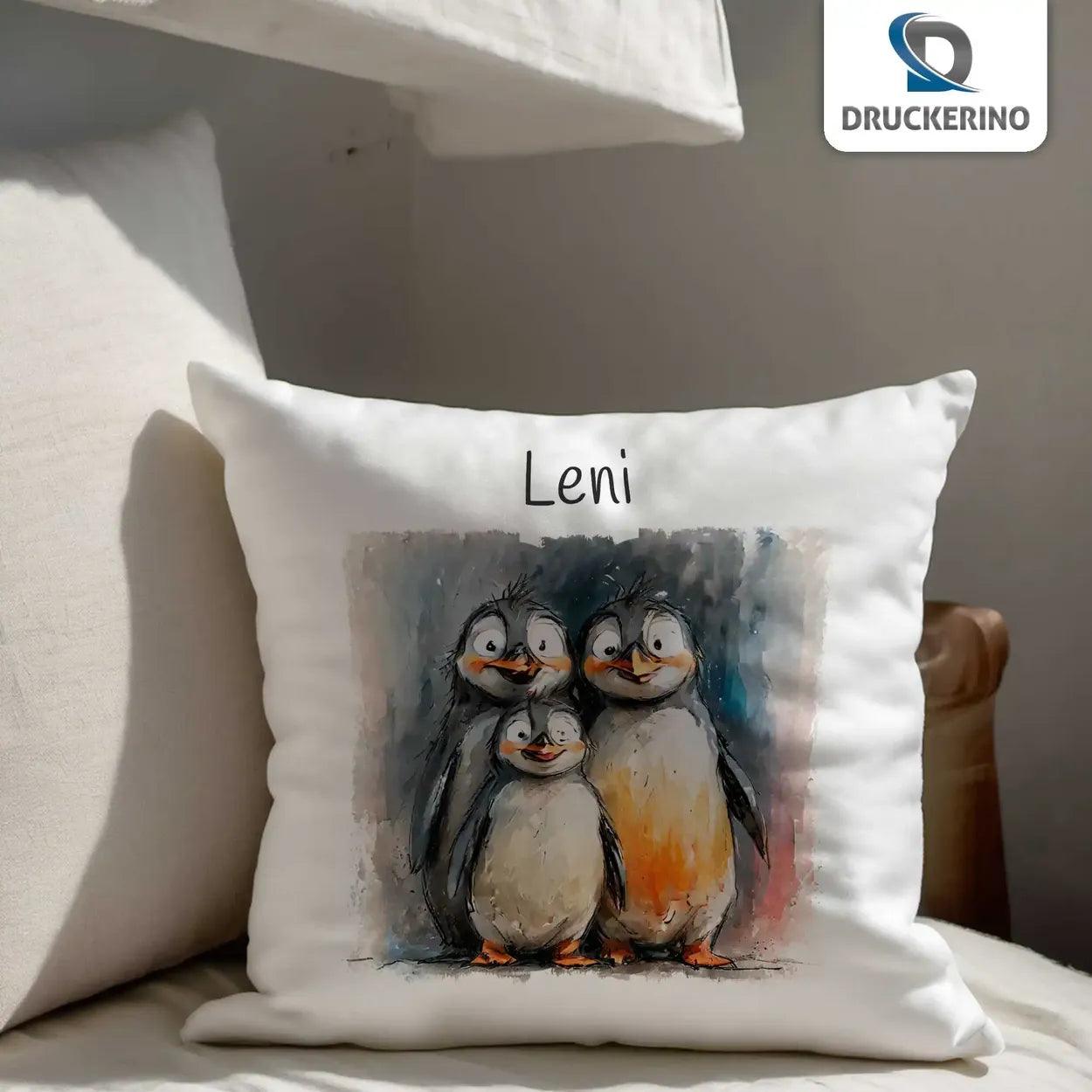 Kinder Kissen | Pinguin-Freunde 40x40 cm - Druckerino