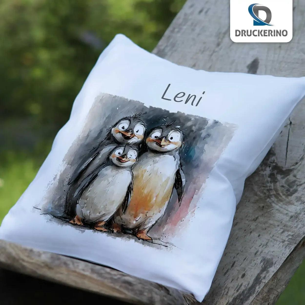 Kinder Kissen | Pinguin-Freunde 40x40 cm - Druckerino
