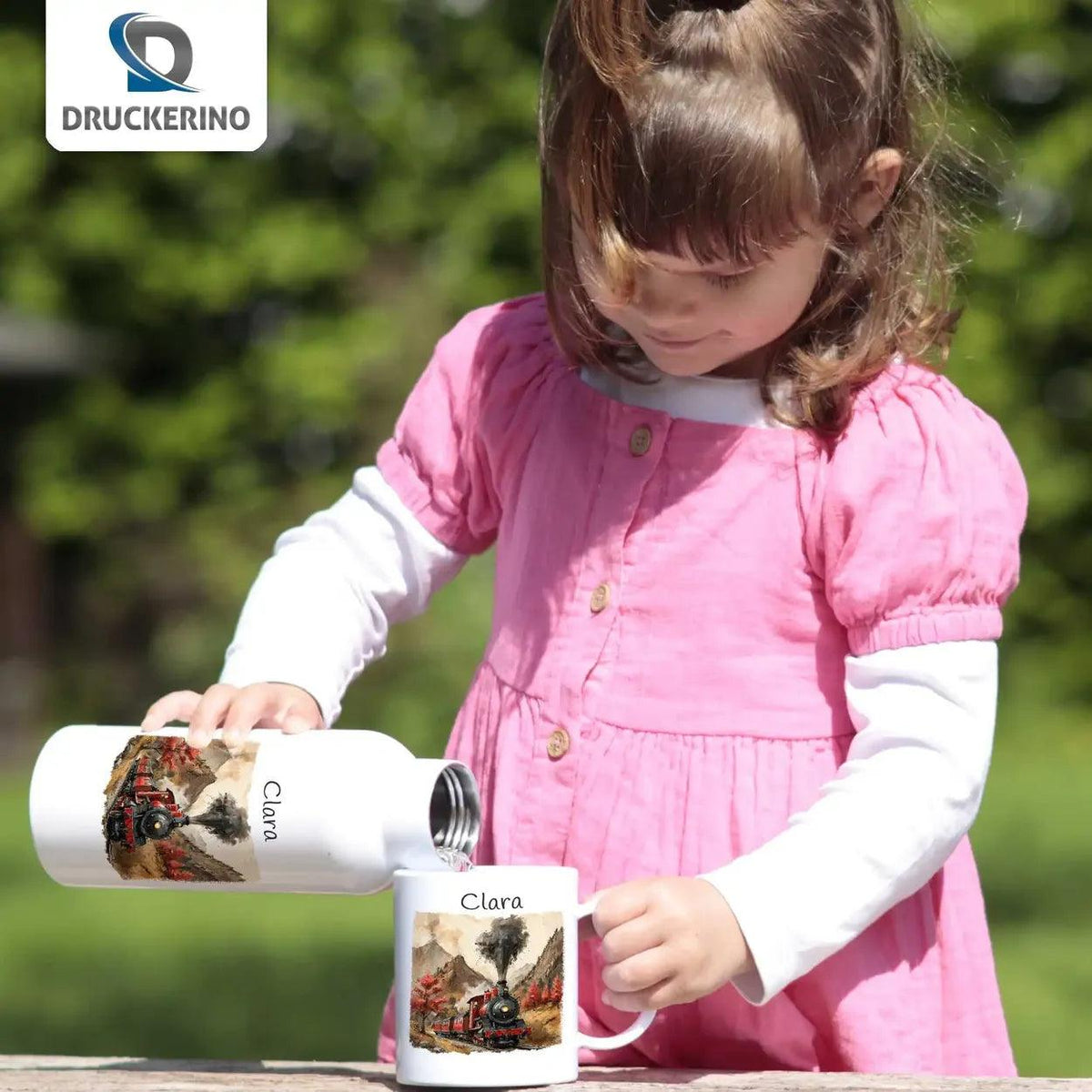 Kinder Trinkflasche Abenteuerzug - Druckerino