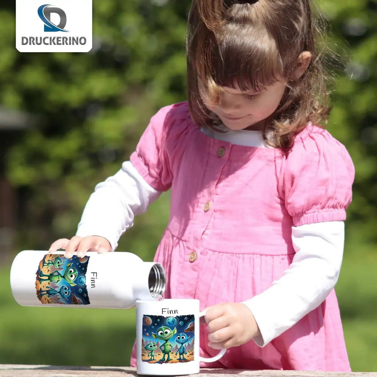 Kinder Trinkflasche Ausserirdische - Druckerino