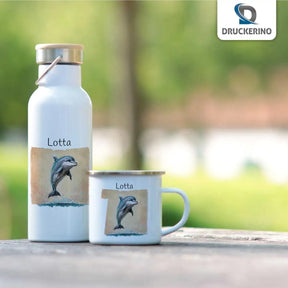Kinder Trinkflasche Delphin - Druckerino