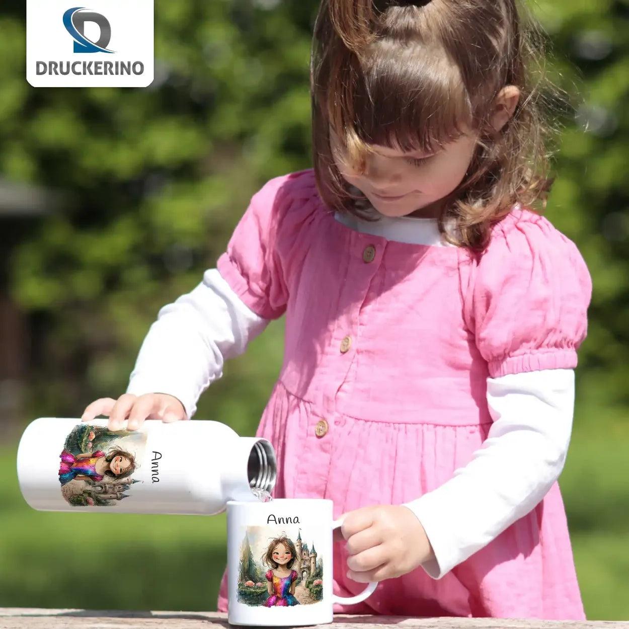 Kinder Trinkflasche Fantasiewelt - Druckerino