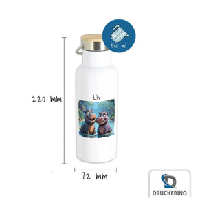 Kinder Trinkflasche Flusspferd-Pärchen - Druckerino
