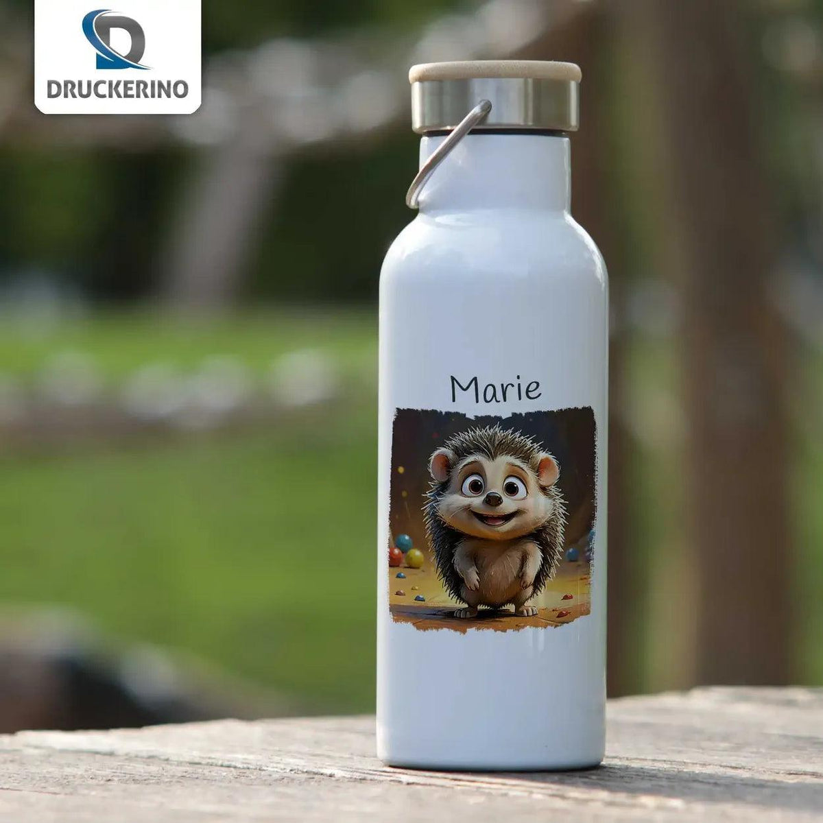 Kinder Trinkflasche Glücklicher Igel - Druckerino