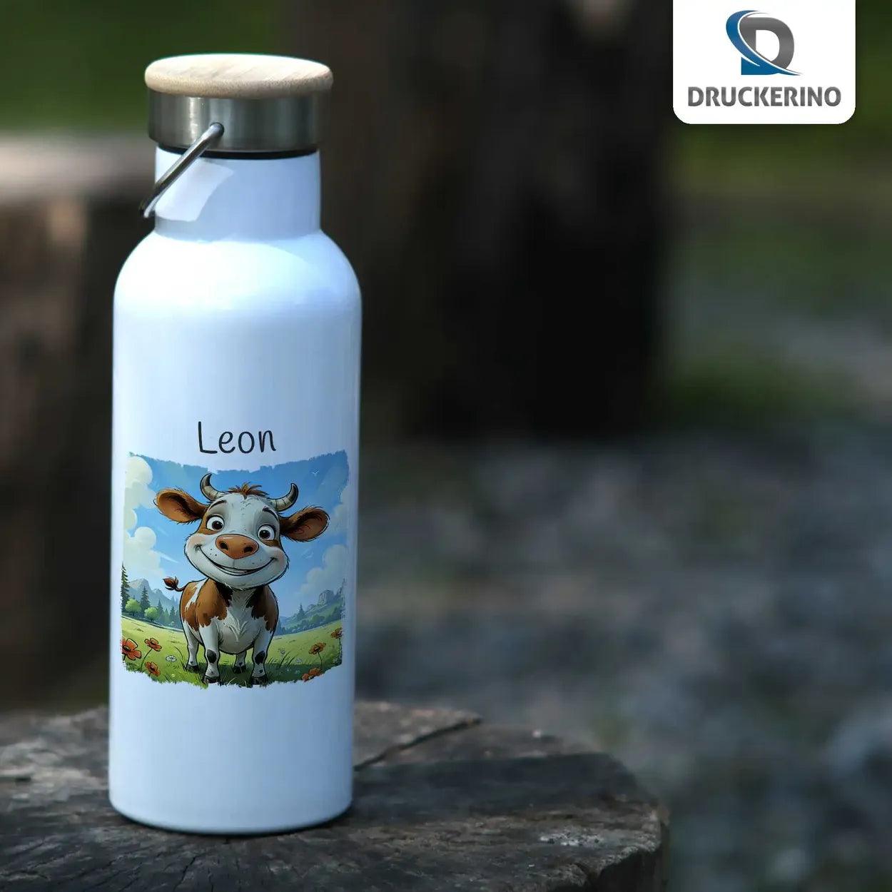 Kinder Trinkflasche Lustiges Kälbchen - Druckerino
