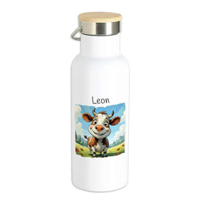 Kinder Trinkflasche Lustiges Kälbchen - Druckerino