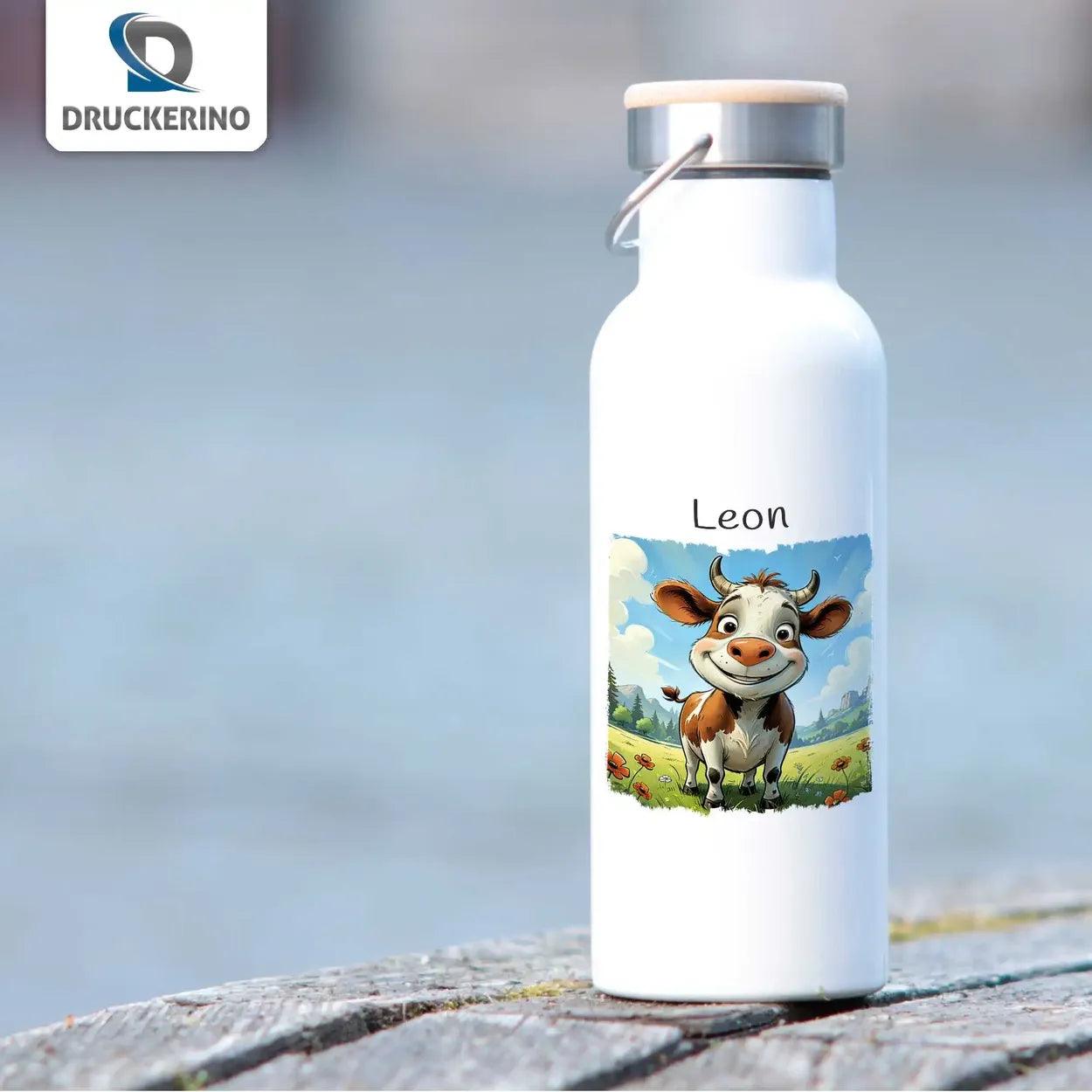 Kinder Trinkflasche Lustiges Kälbchen - Druckerino