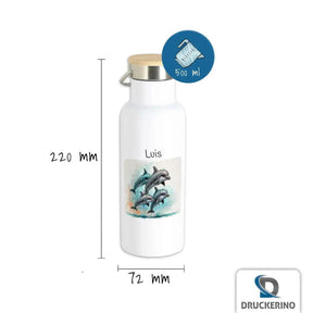 Kinder Trinkflasche Ozeanabenteuer Delphine - Druckerino