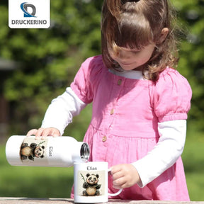 Kinder Trinkflasche Panda-Abenteurer - Druckerino