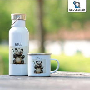 Kinder Trinkflasche Panda-Abenteurer - Druckerino