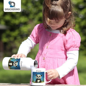 Kinder Trinkflasche Pandabär Abenteuer - Druckerino