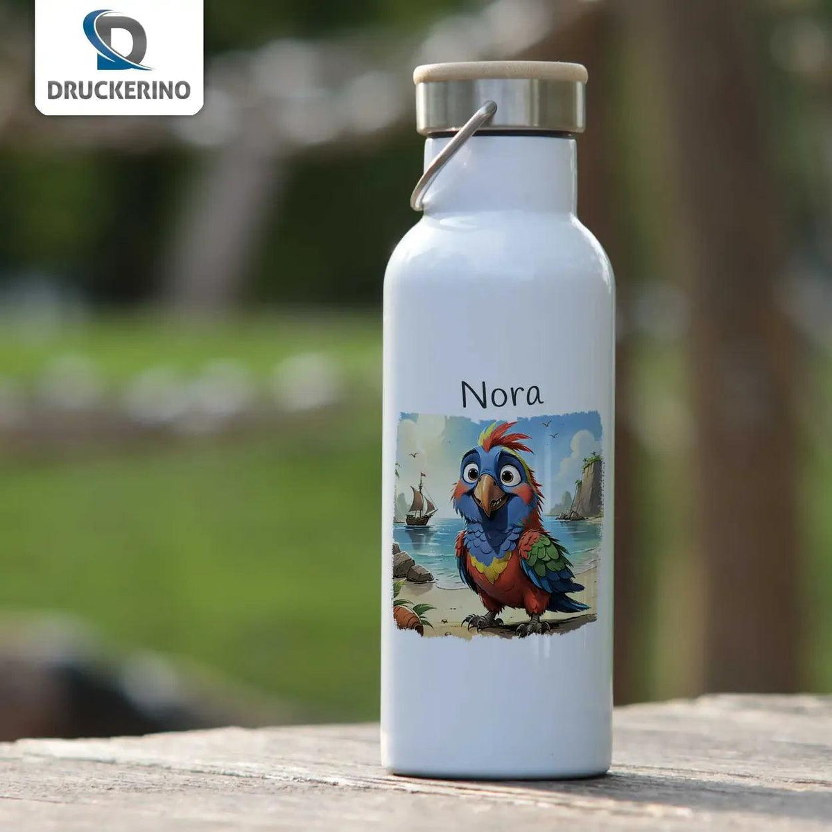 Kinder Trinkflasche Papagei - Druckerino