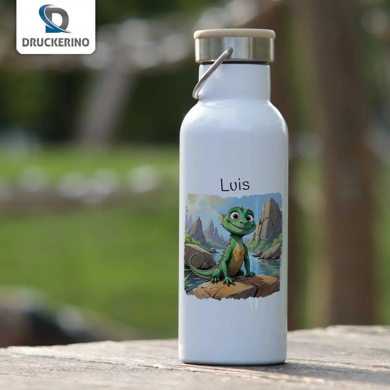 Kinder Trinkflasche Reptilienfreund Luis - Druckerino