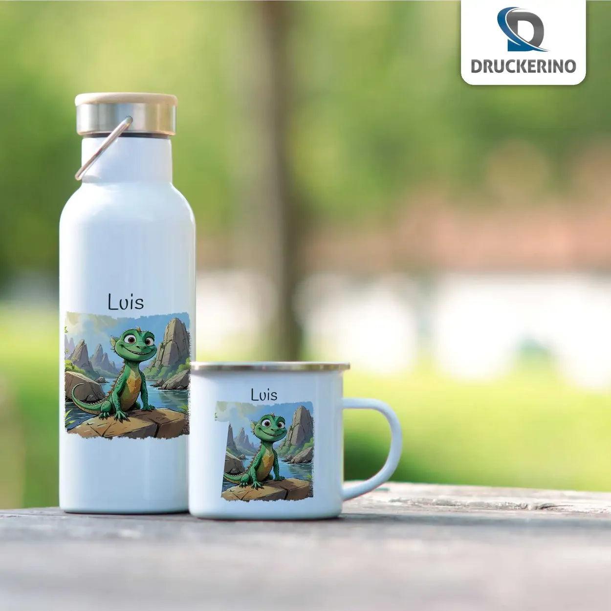 Kinder Trinkflasche Reptilienfreund Luis - Druckerino