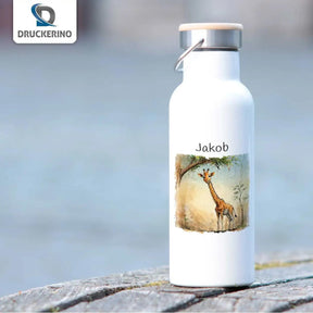 Kinder Trinkflasche Savannenfreund Giraffe - Druckerino
