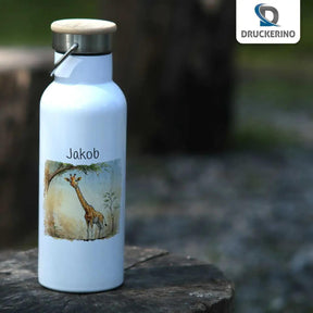 Kinder Trinkflasche Savannenfreund Giraffe - Druckerino