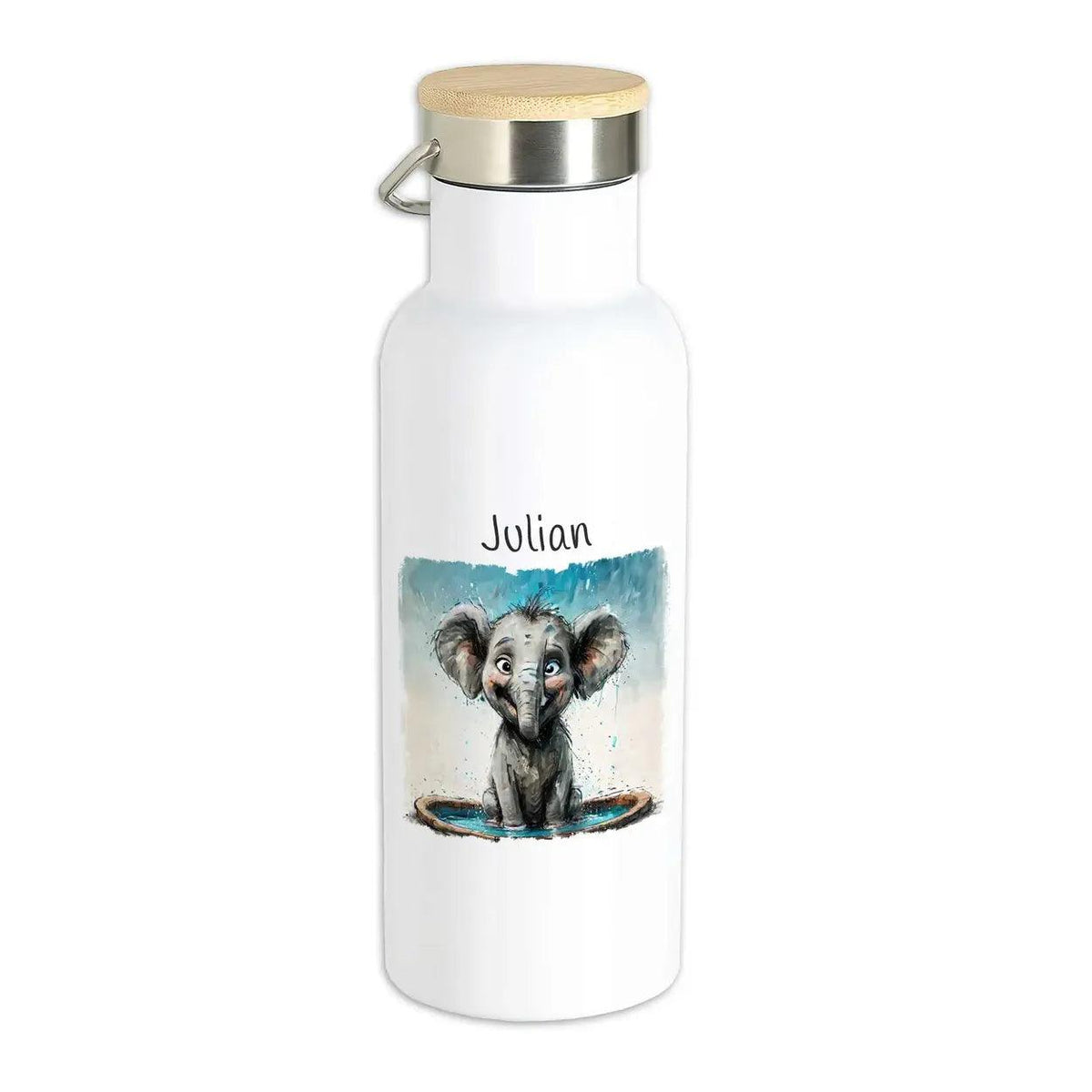 Kinder Trinkflasche Spritziger Elefant - Druckerino
