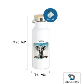 Kinder Trinkflasche Spritziger Elefant - Druckerino