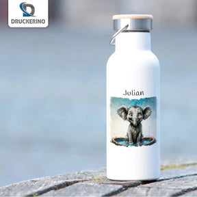 Kinder Trinkflasche Spritziger Elefant - Druckerino