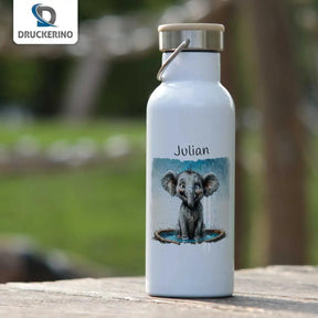 Kinder Trinkflasche Spritziger Elefant - Druckerino