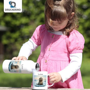 Kinder Trinkflasche Wasserspaß Otter - Druckerino
