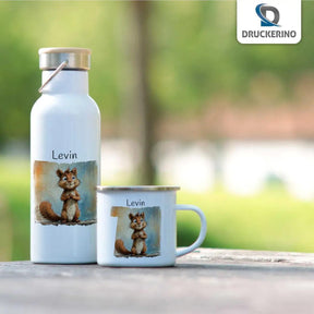 Kinder Trinkflasche Zauberwald Eichhörnchen - Druckerino