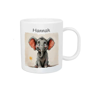 Kindertasse mit Namen | Abenteuer Elefantenfreund - Druckerino