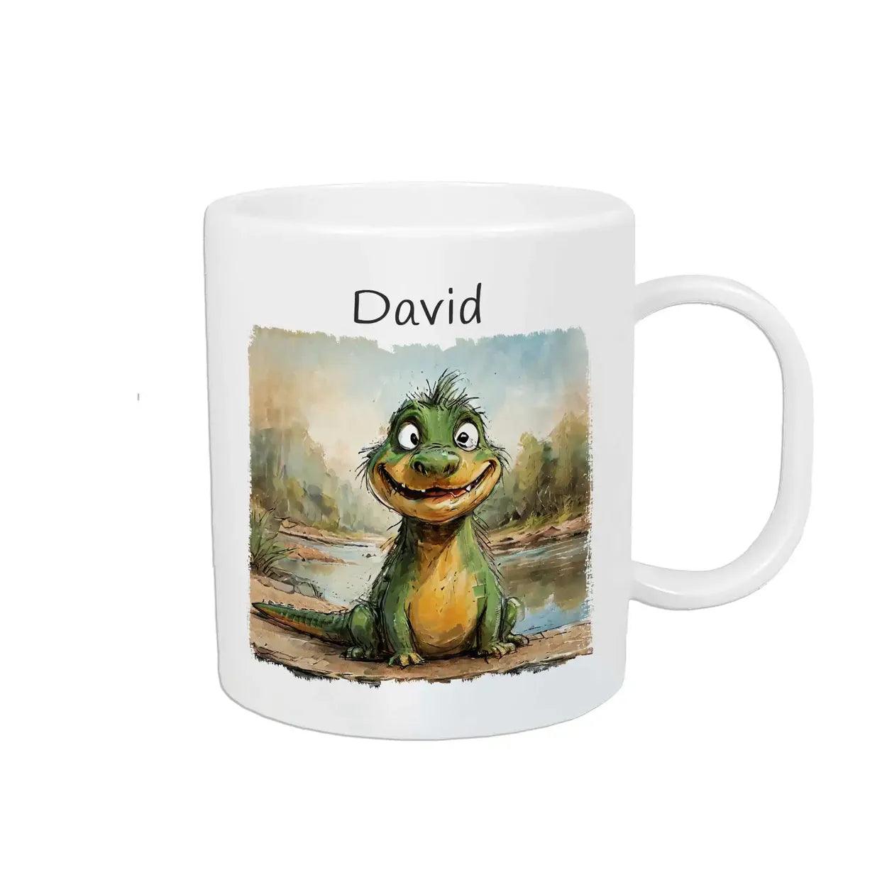 Kindertasse mit Namen | Abenteuerdrache - Druckerino