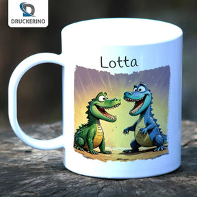Kindertasse mit Namen | Dino-Freunde Spaß - Druckerino