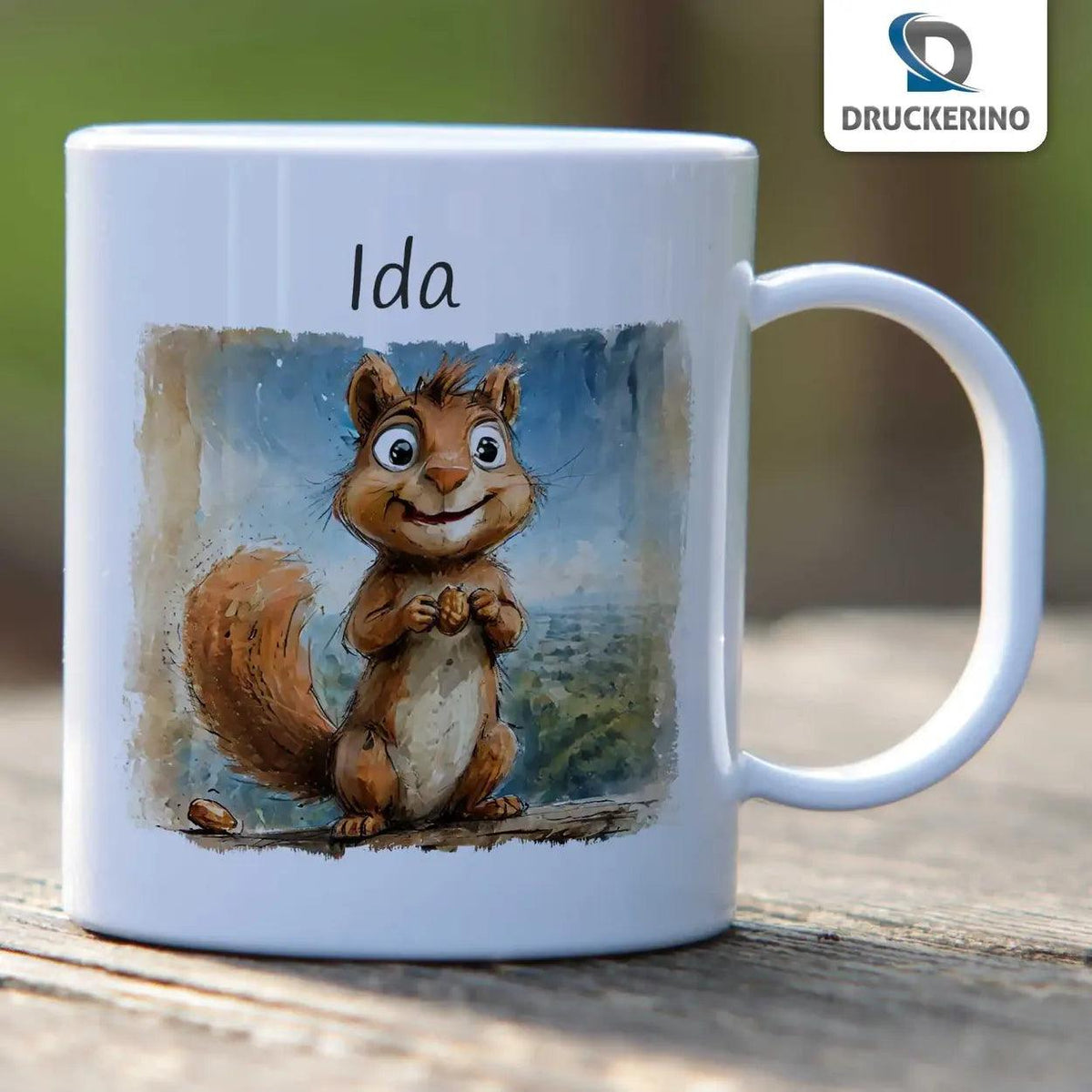 Kindertasse mit Namen | Eichhörnchen-Zauber - Druckerino