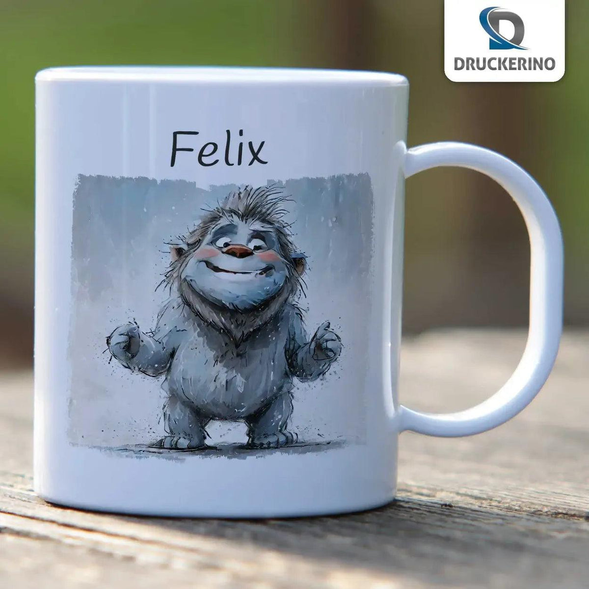 Kindertasse mit Namen | Flauschmonster-Abenteuer - Druckerino