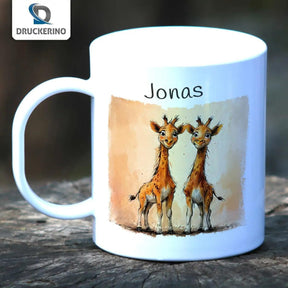 Kindertasse mit Namen | Giraffenfreunde - Druckerino