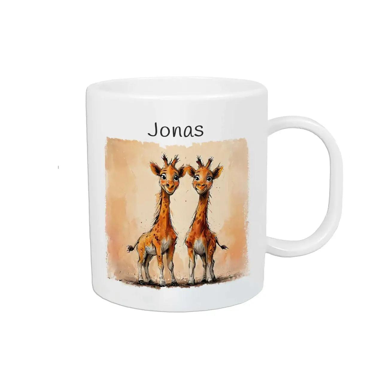 Kindertasse mit Namen | Giraffenfreunde - Druckerino