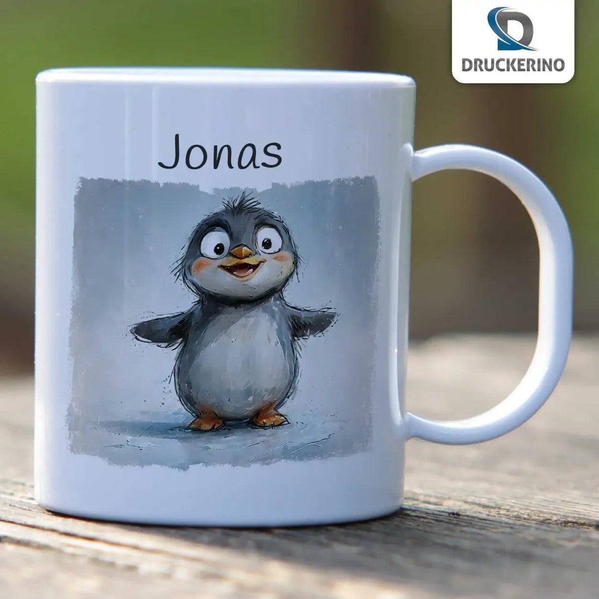 Kindertasse mit Namen | Pinguin-Abenteuer - Druckerino