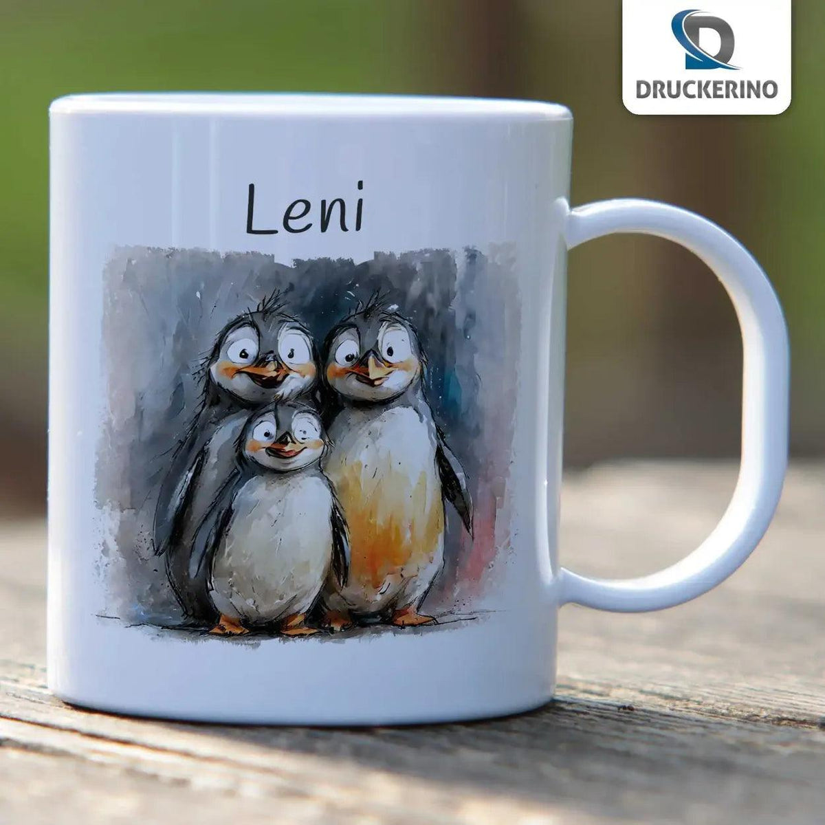 Kindertasse mit Namen | Pinguinfreunde - Druckerino