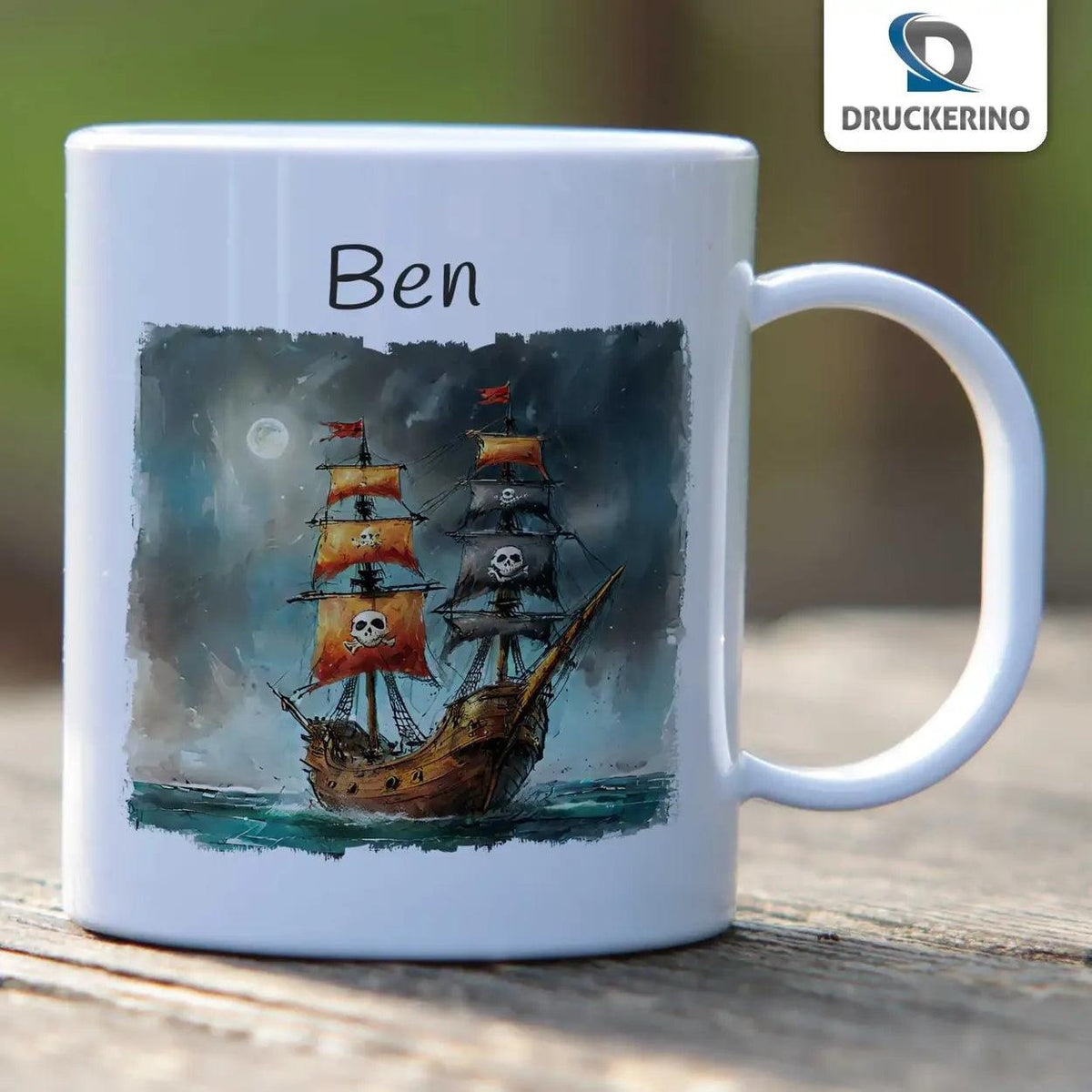 Kindertasse mit Namen | Segelabenteuer - Druckerino