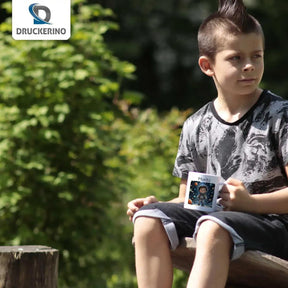 Kindertasse mit Namen | Weltraumabenteurer - Druckerino