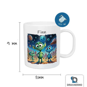 Kindertasse mit Namen | Weltraumfreunde - Druckerino