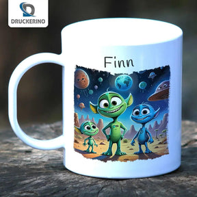 Kindertasse mit Namen | Weltraumfreunde - Druckerino